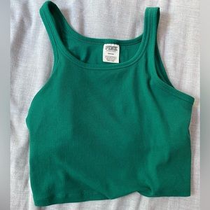 PINK VS Green Crop Tank Top